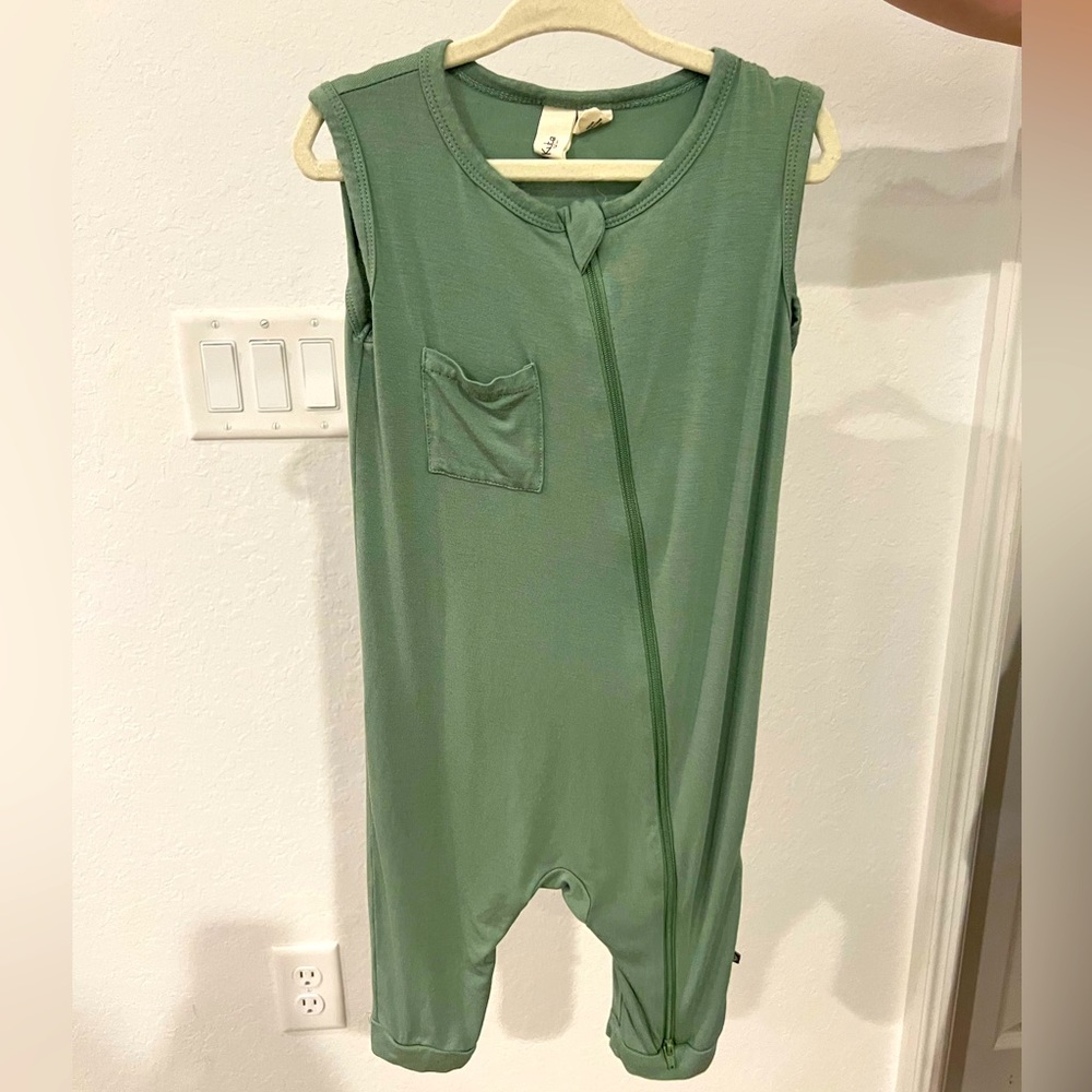Kyte Baby Matcha Zip Sleeveless Romper